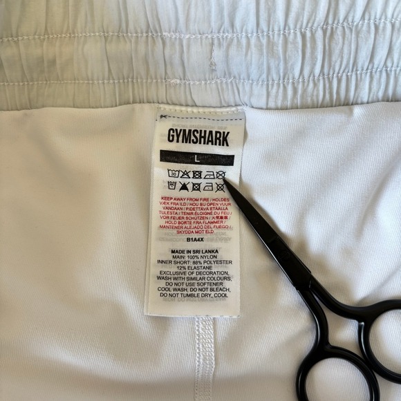 Gymshark Women's Large Pulse 2 N 1 Shorts Running Lined Breathable White - Picture 8 of 8